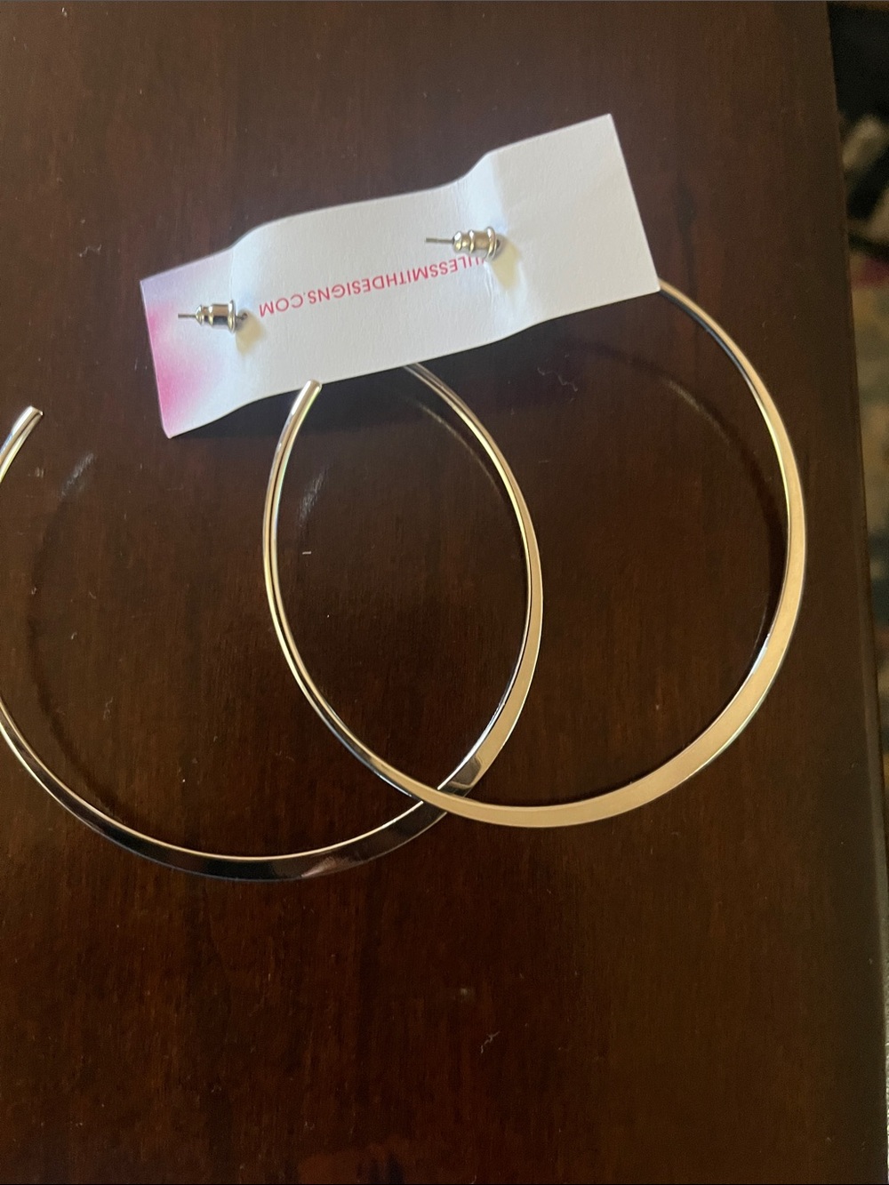 Silver-Tone Large Hoop Earrings - Classic Women Jewelry